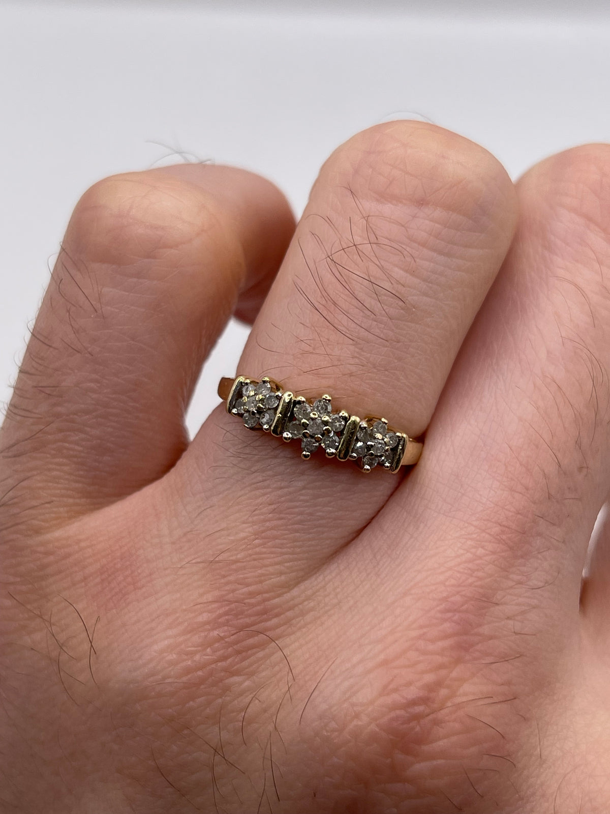 14ct gold diamond cluster ring