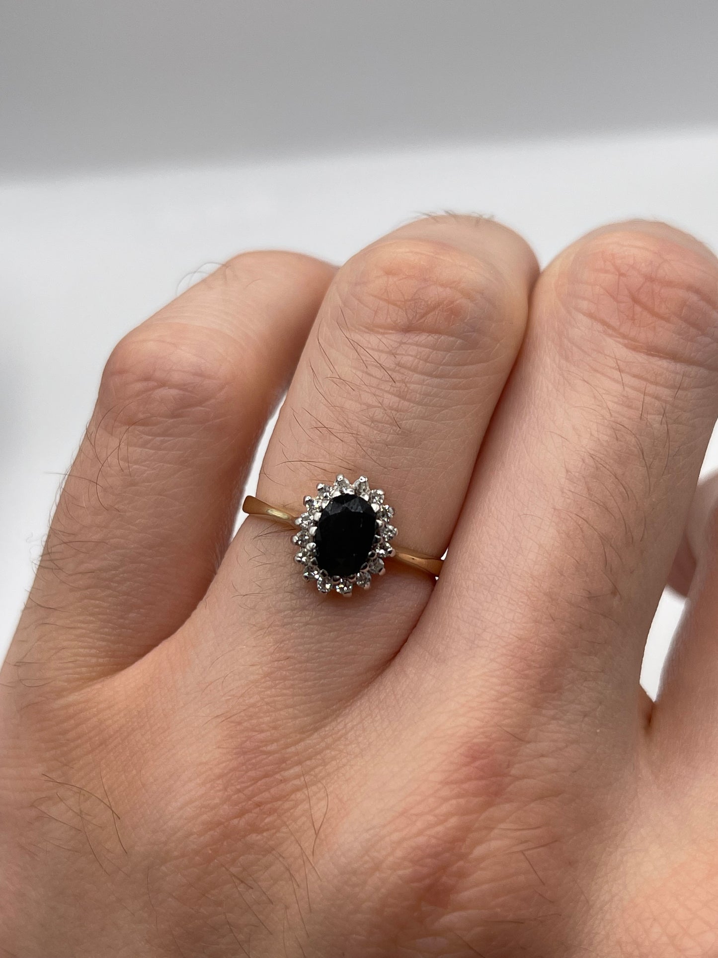 9ct gold sapphire and diamond ring
