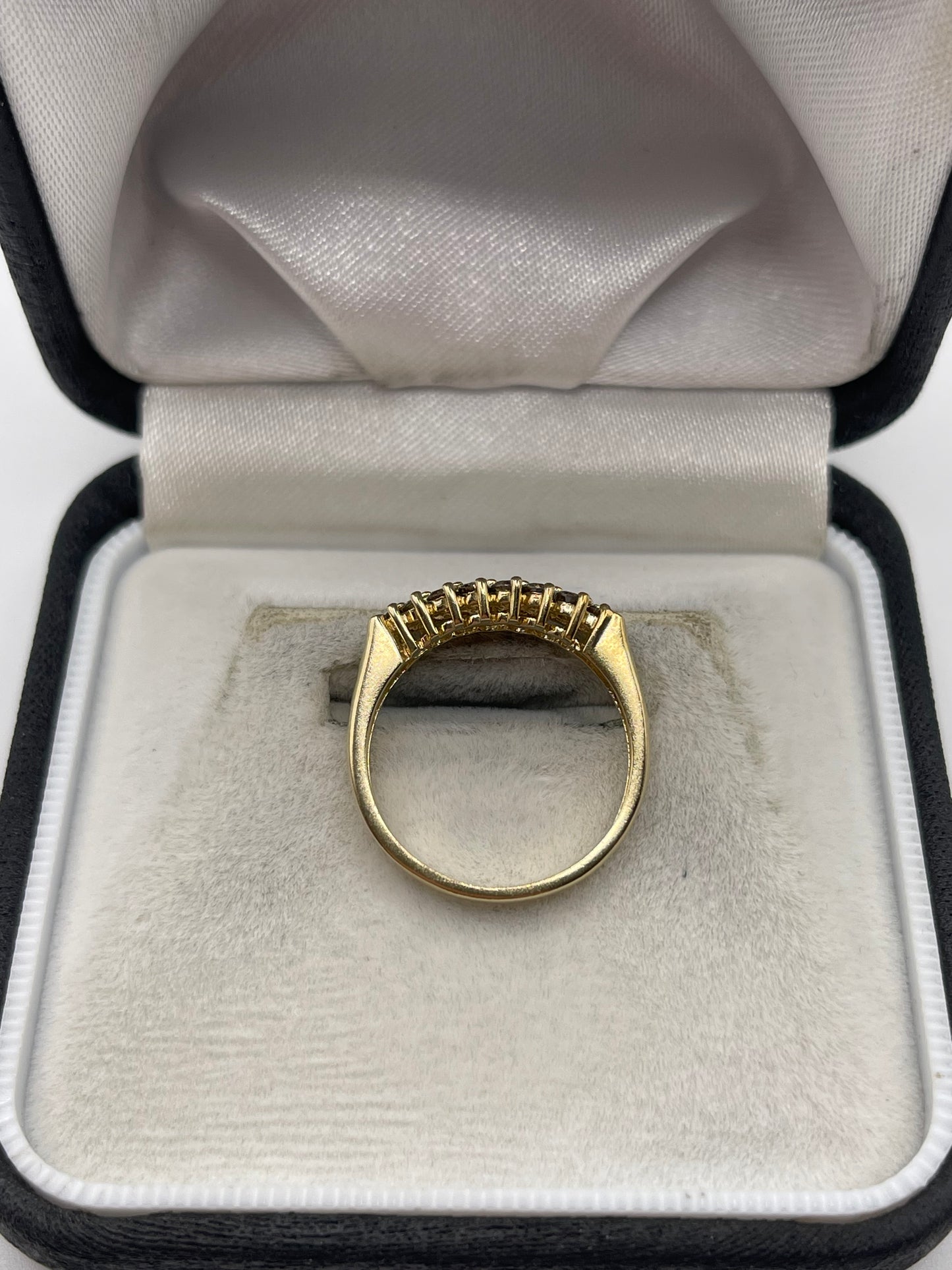 9ct gold cognac diamond cluster ring