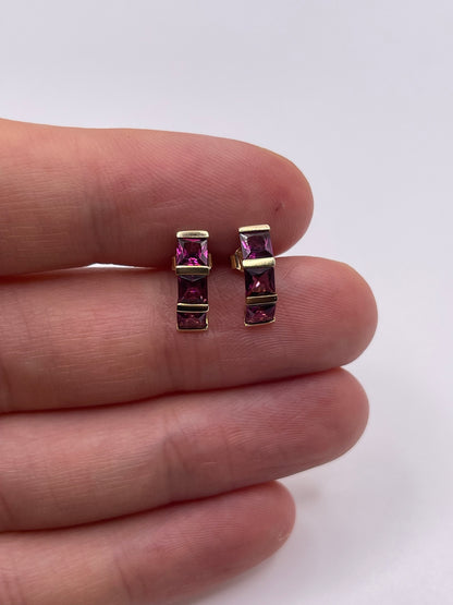 9ct gold almandine garnet earrings