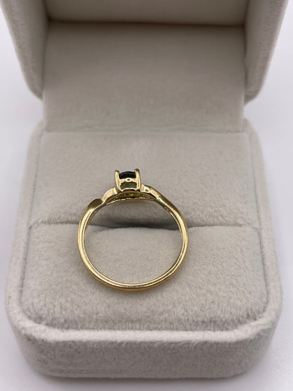 9ct gold tourmaline and diamond ring