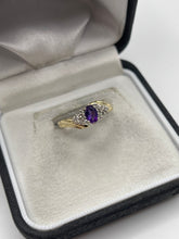 Load image into Gallery viewer, 9ct gold amethyst and diamond ring
