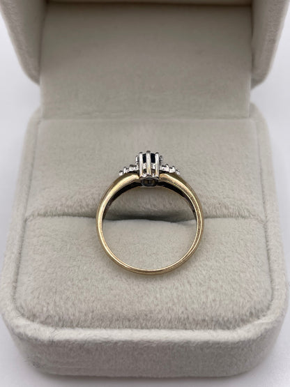 9ct gold topaz and diamond ring