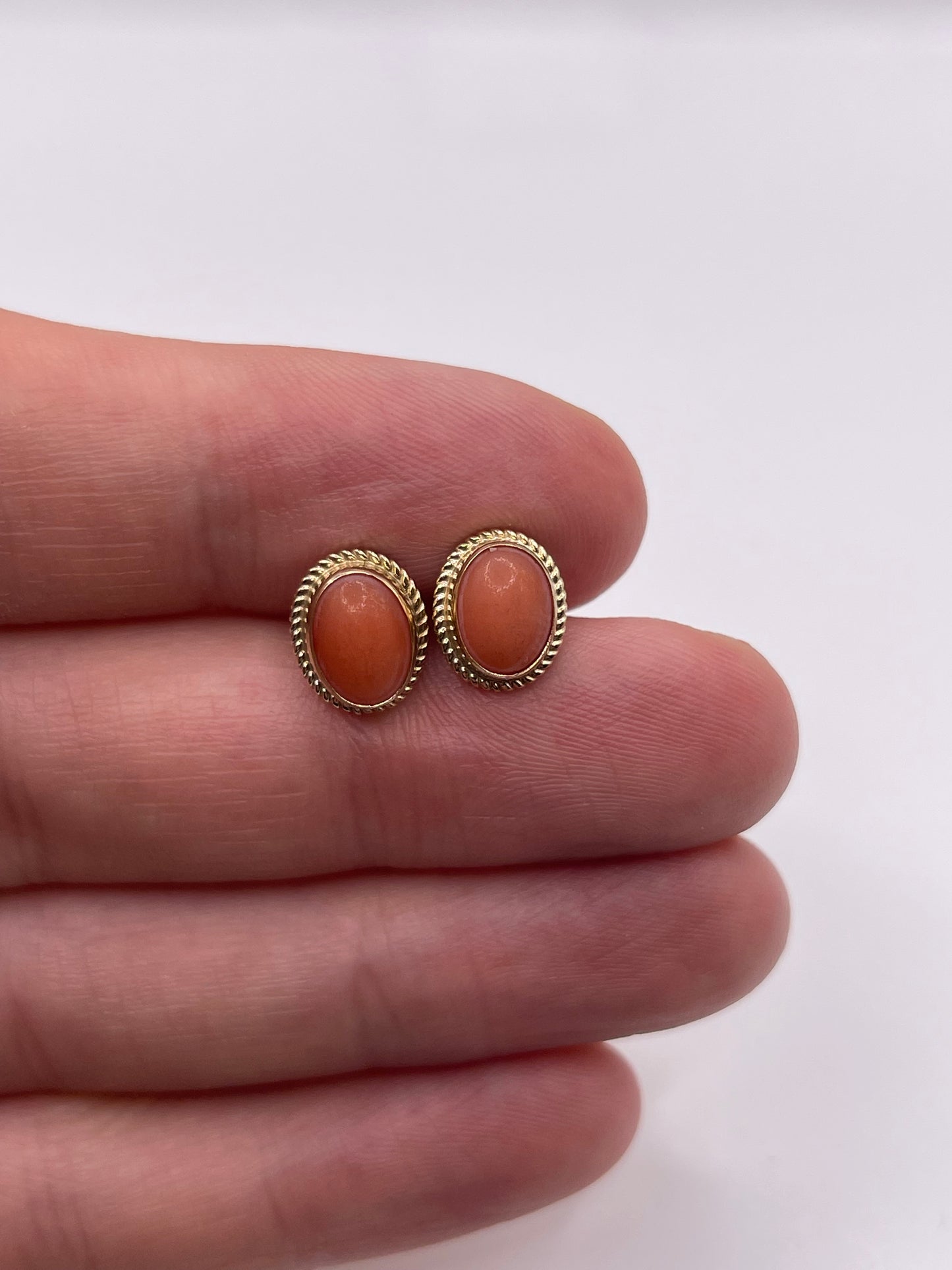 9ct gold coral earrings