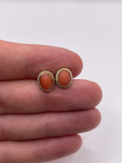 9ct gold coral earrings