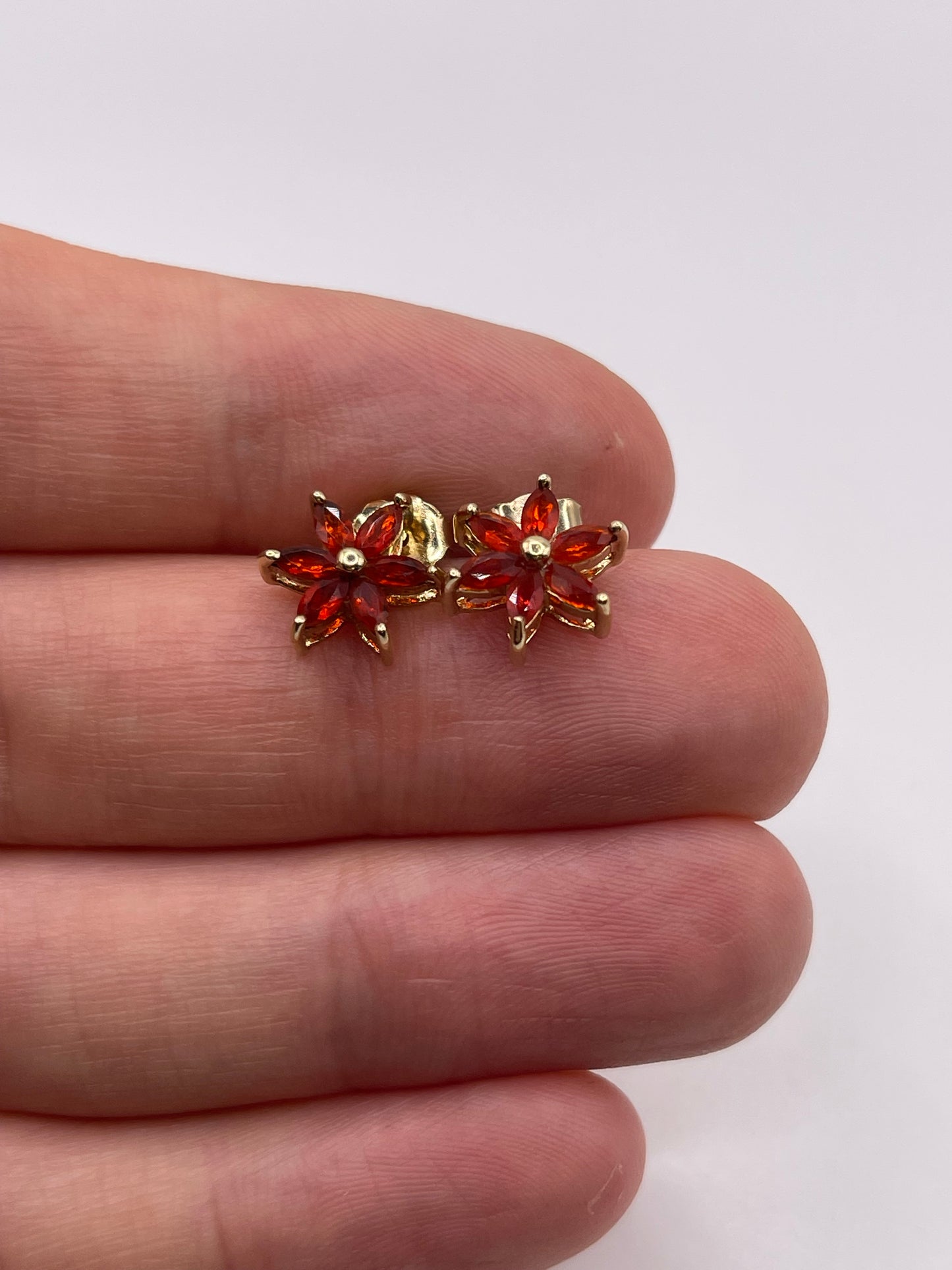 9ct gold fire opal earrings