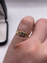 Load image into Gallery viewer, 9ct gold amethyst gypsy ring
