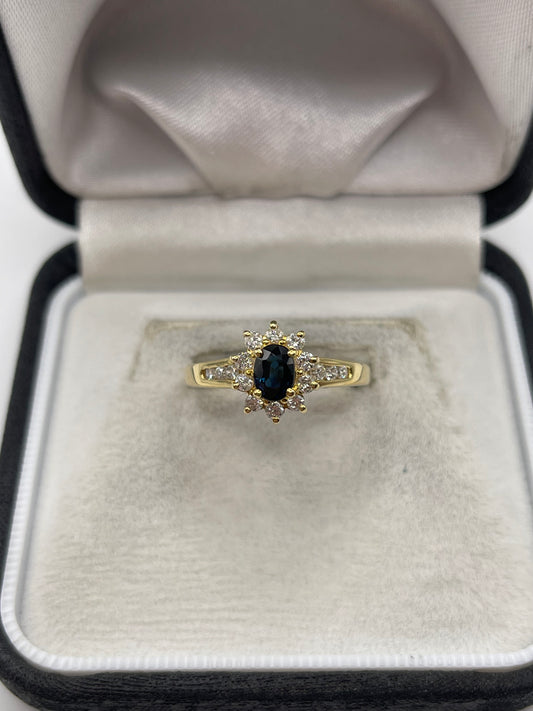 18ct gold sapphire and diamond ring