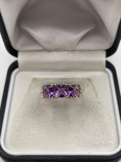 9ct gold amethyst ring