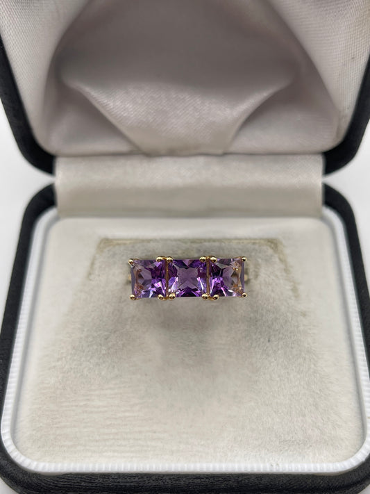 9ct gold amethyst ring