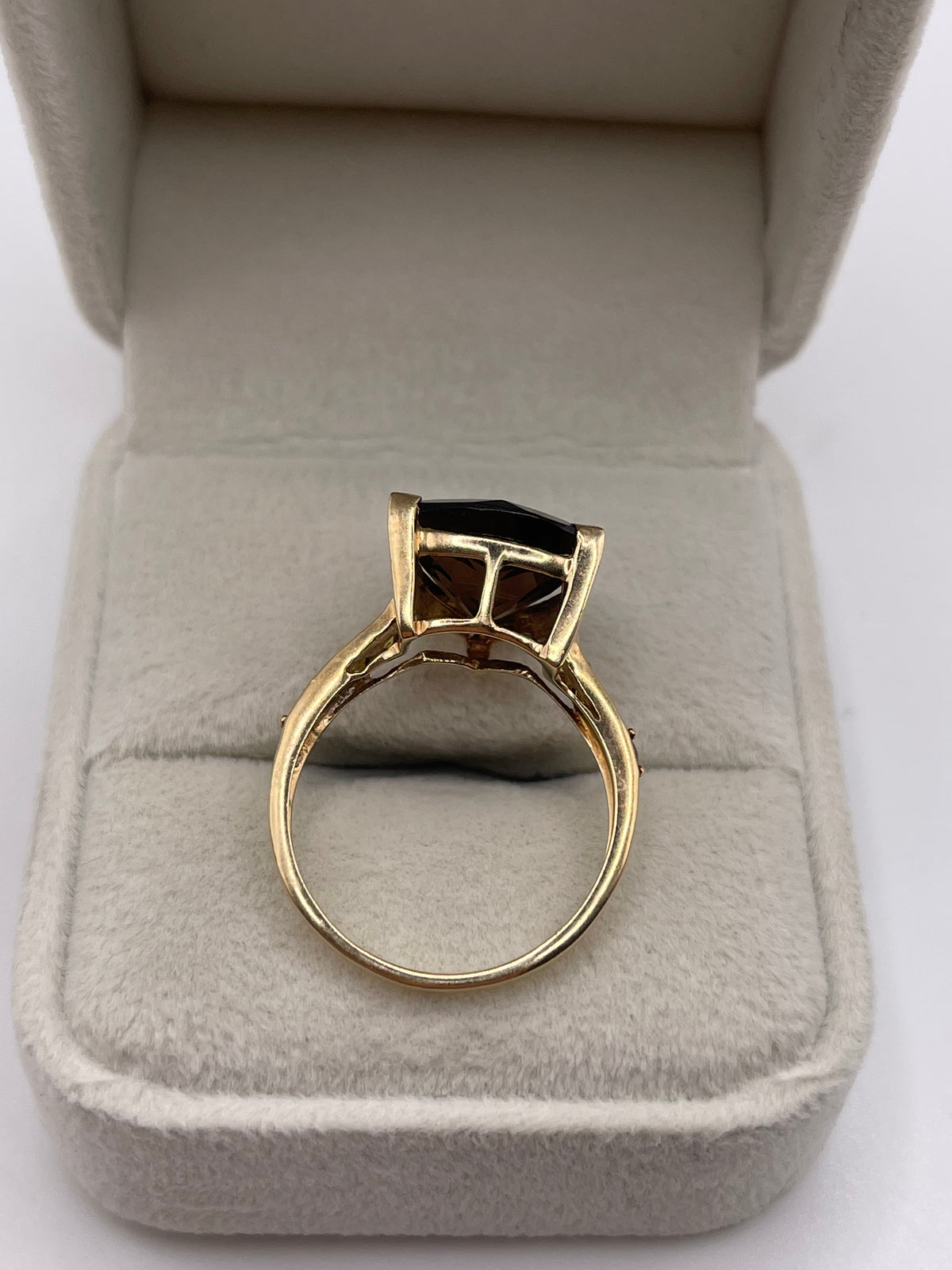 9ct gold Smokey quartz and citrine ring