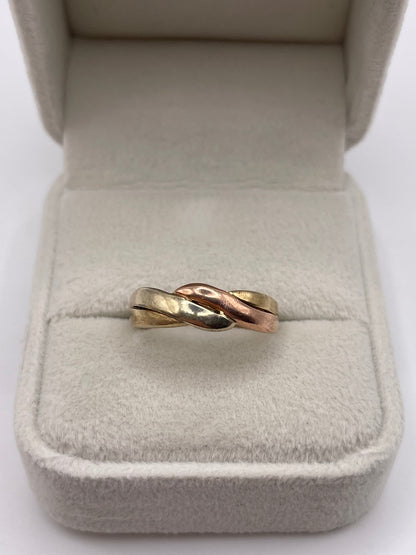 9ct tri gold ring