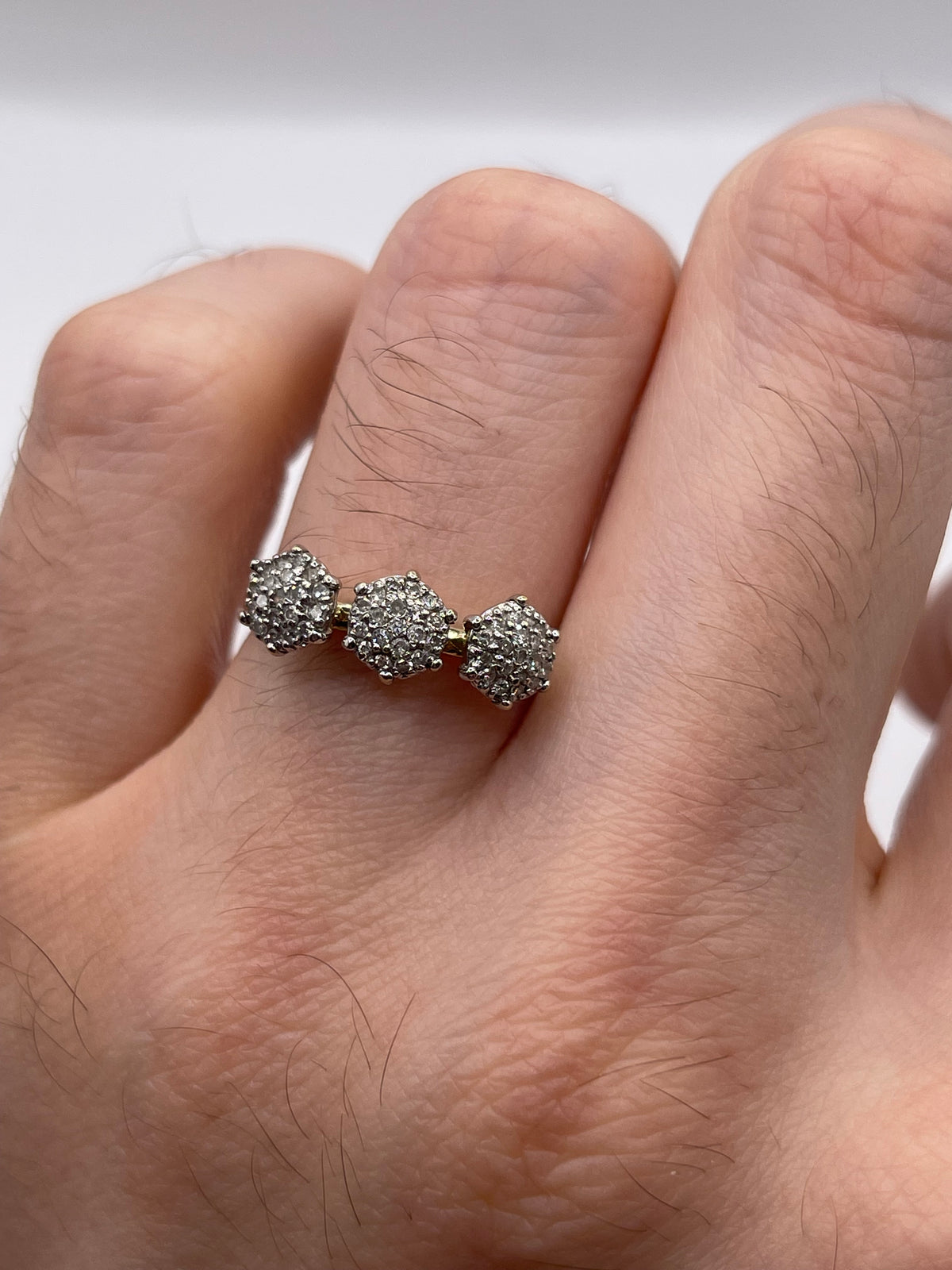 9ct gold diamond cluster ring