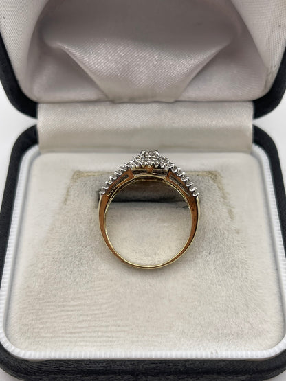 9ct gold diamond cluster ring