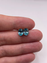 Load image into Gallery viewer, 9ct gold blue zircon earrings
