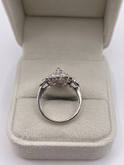 9ct white gold ruby and diamond ring