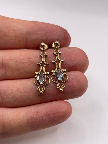 9ct gold topaz earrings
