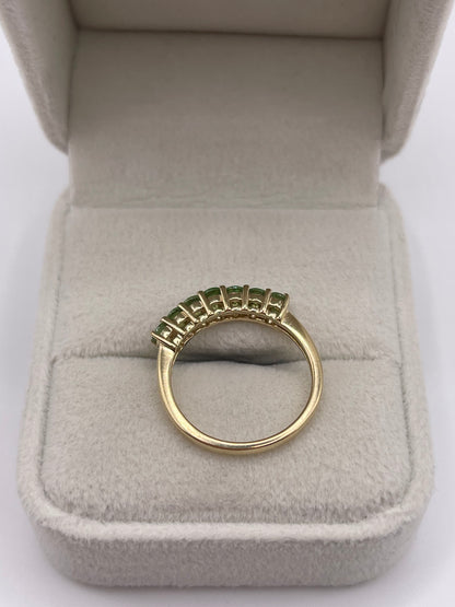 9ct gold tsavorite garnet and diamond ring