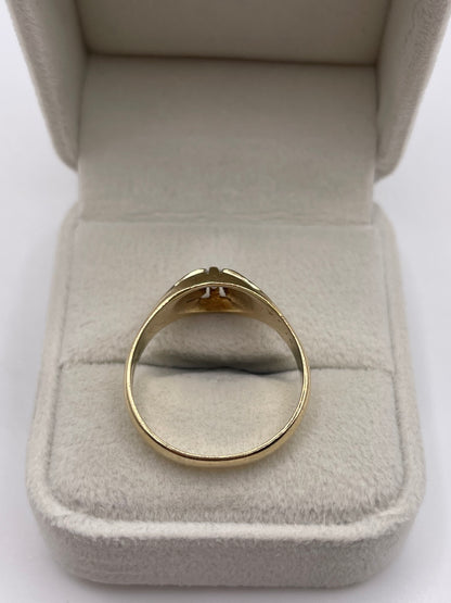 9ct gold diamond gypsy ring