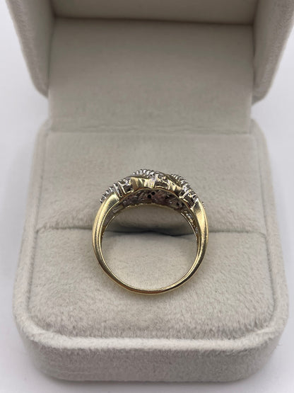 9ct gold diamond cluster ring