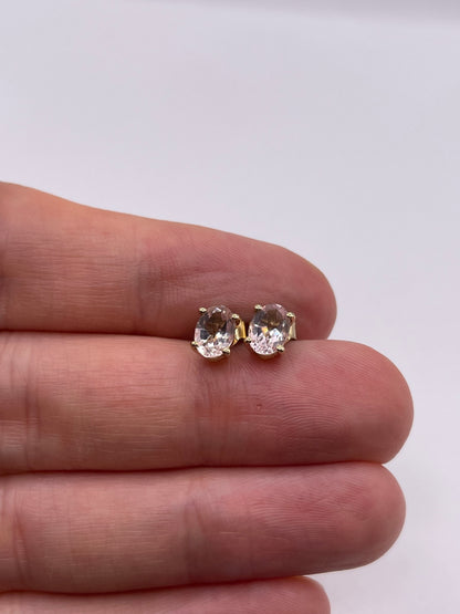 9ct gold morganite earrings