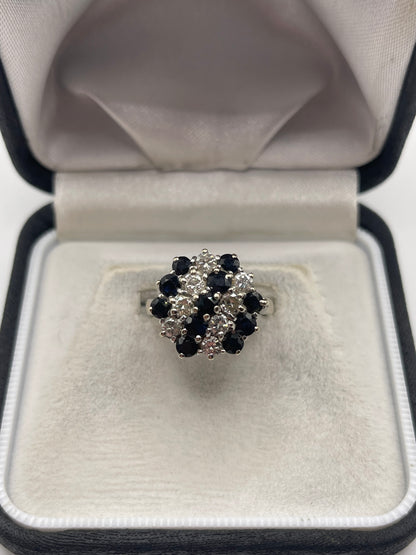 18ct white gold sapphire and diamond ring