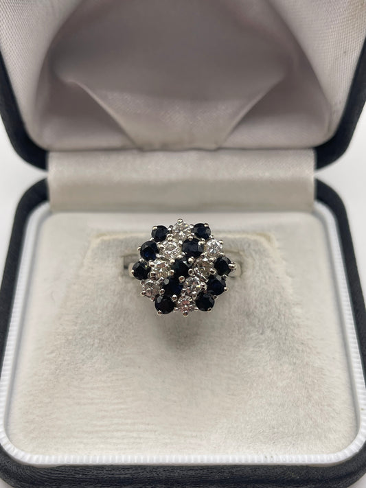 18ct white gold sapphire and diamond ring
