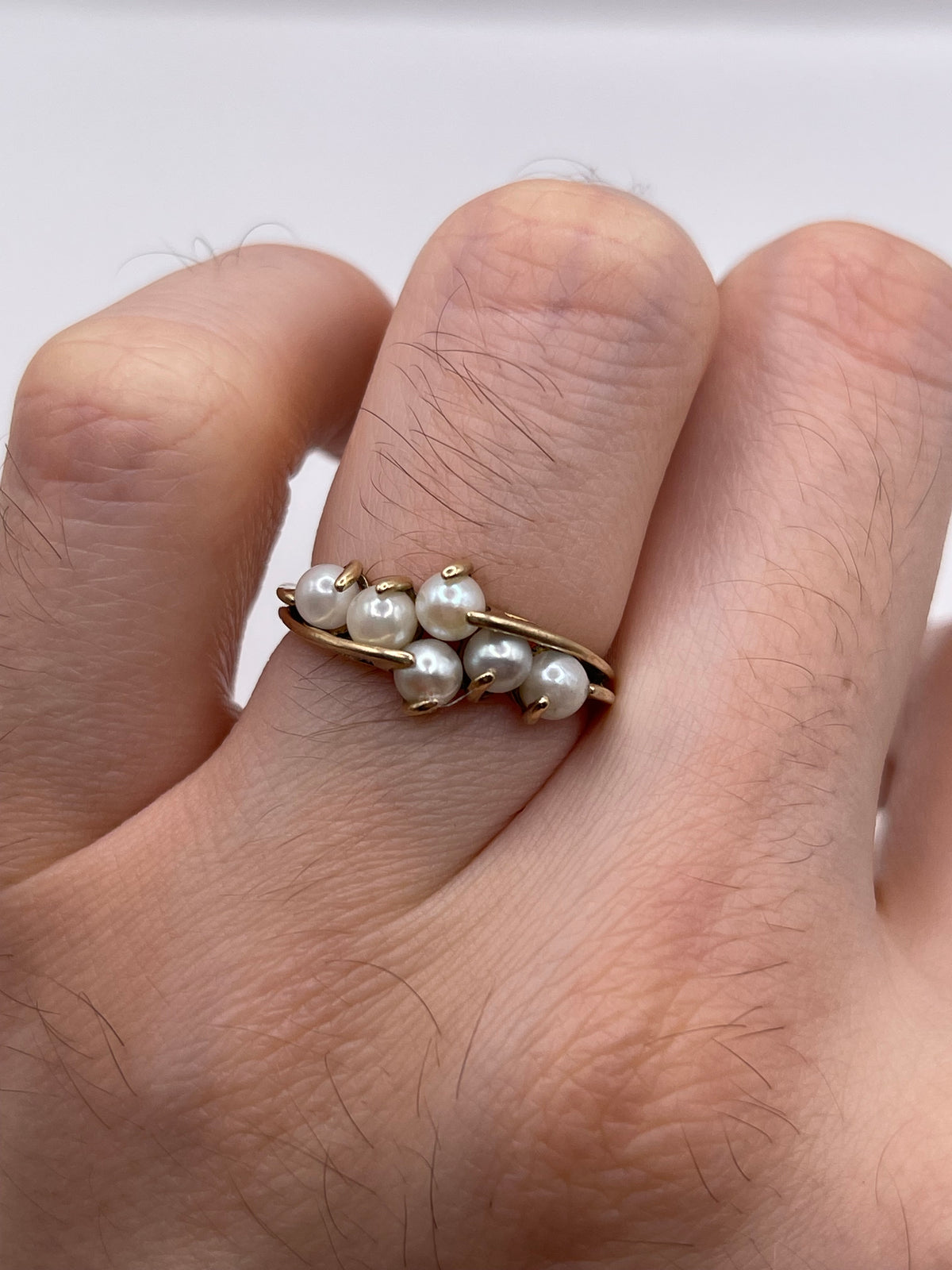 9ct gold pearl cluster ring