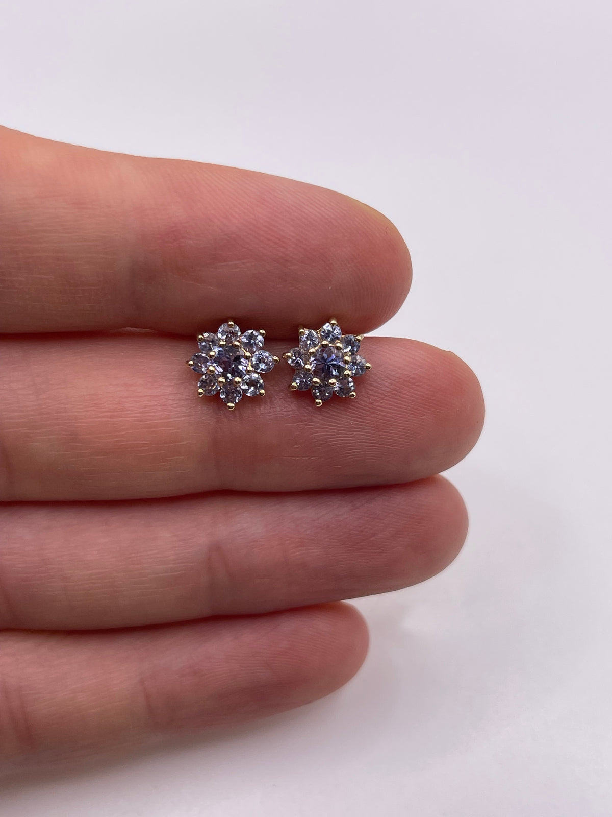 9ct gold tanzanite earrings