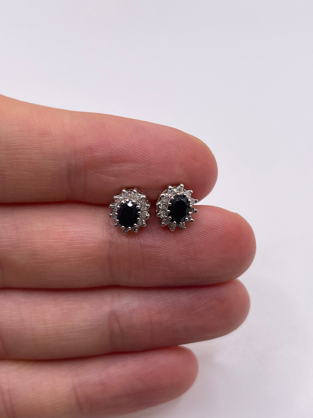 9ct gold sapphire and diamond earrings