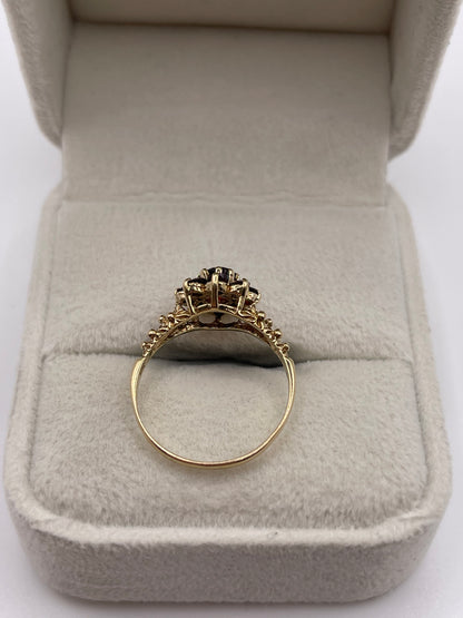 9ct gold garnet cluster ring