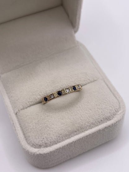 9ct gold sapphire and diamond ring