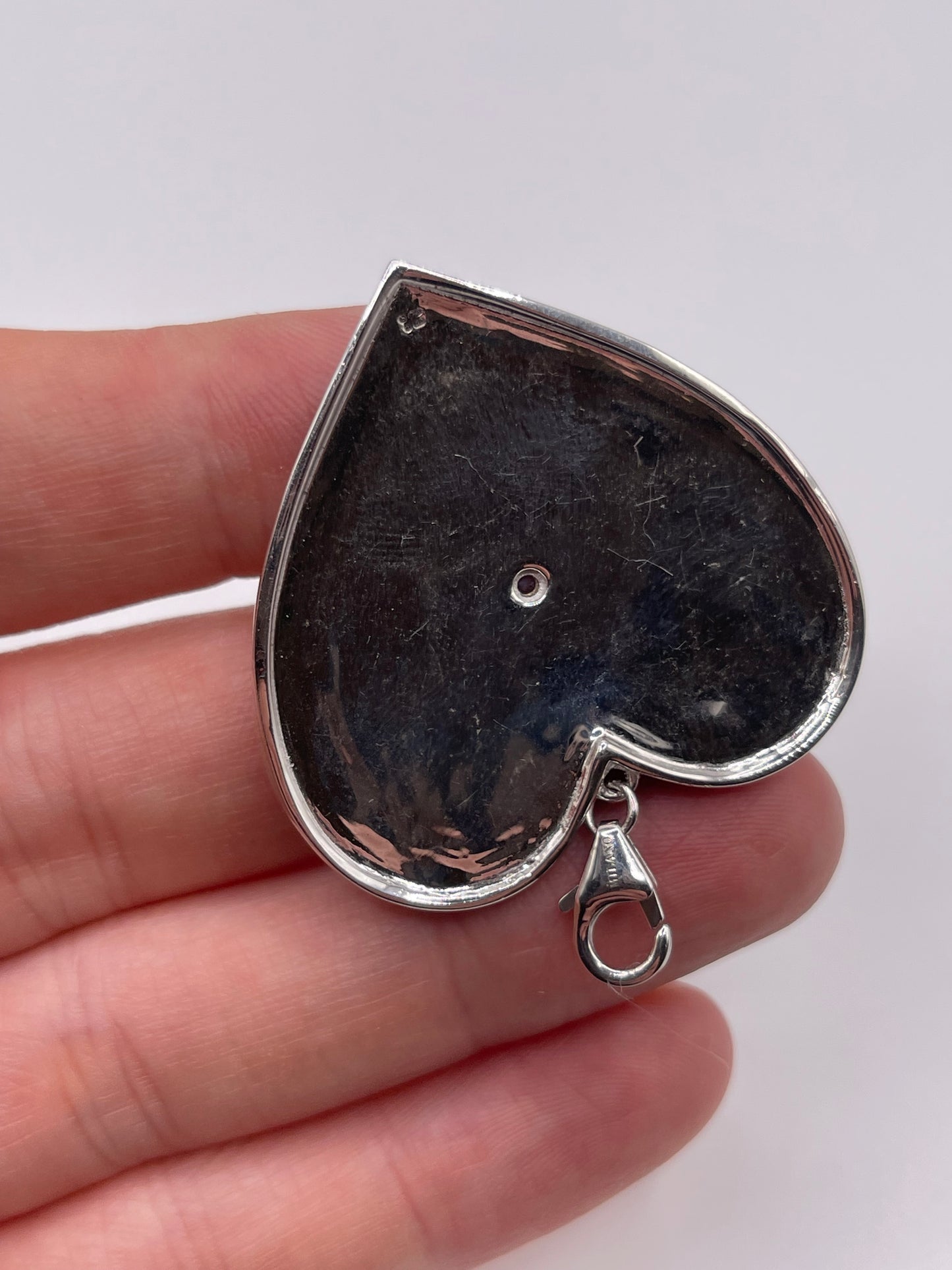 Silver tanzanite heart pendant