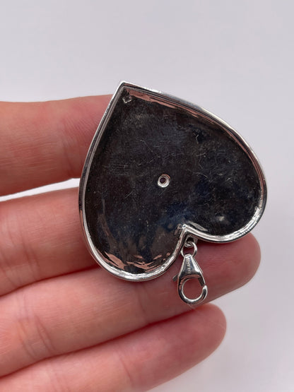 Silver tanzanite heart pendant