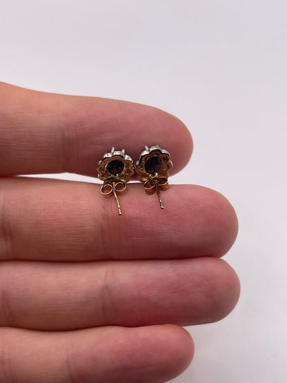 9ct gold sapphire and diamond earrings