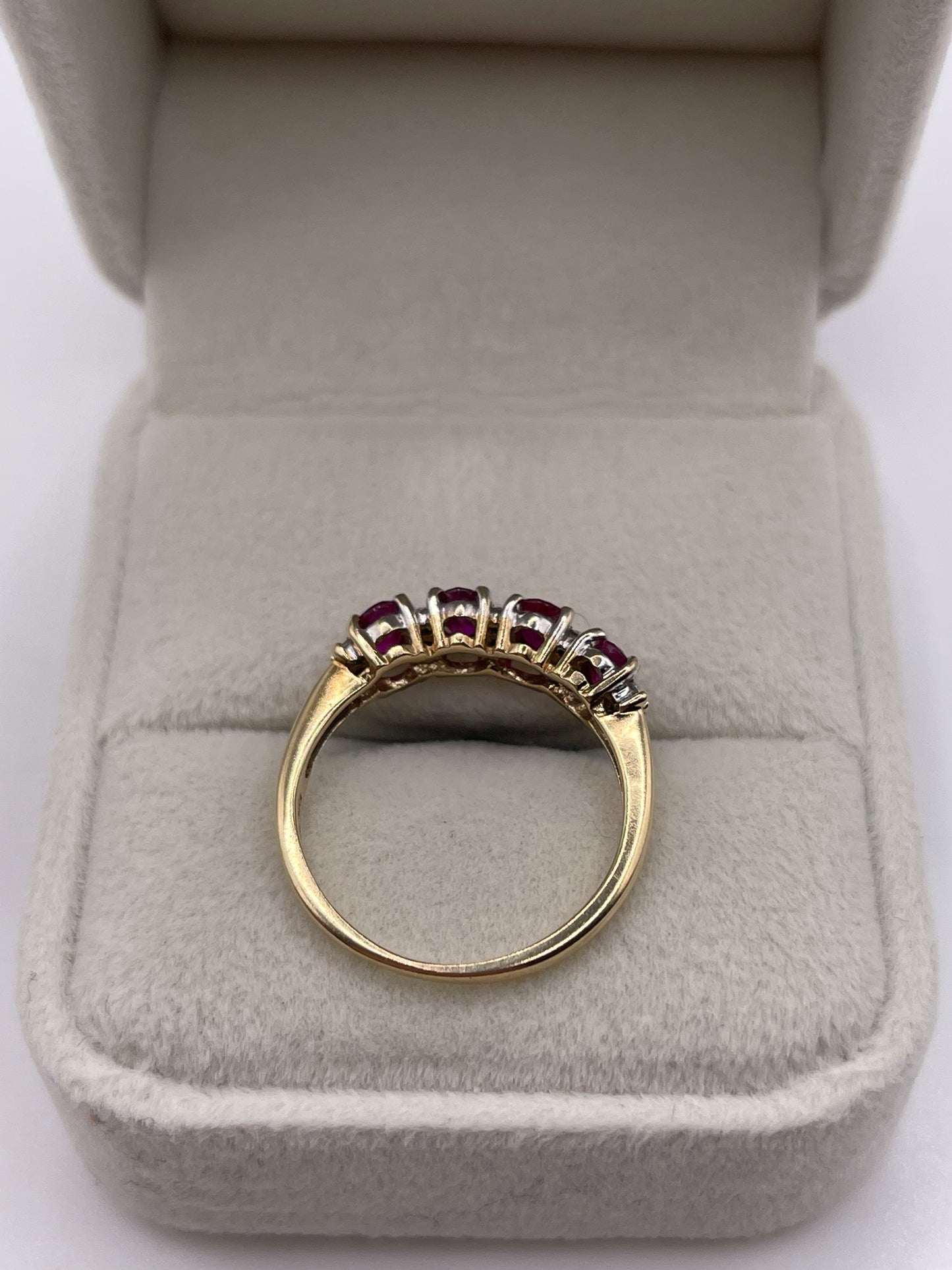 9ct gold ruby and diamond ring