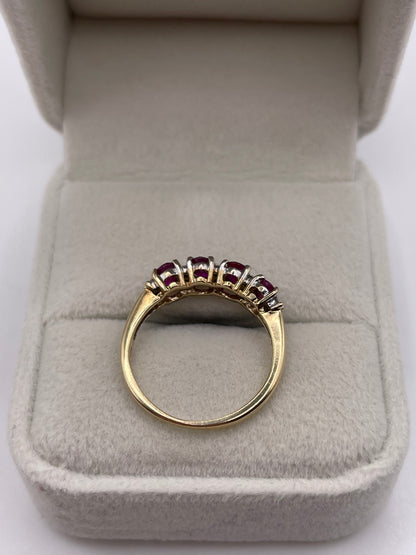 9ct gold ruby and diamond ring