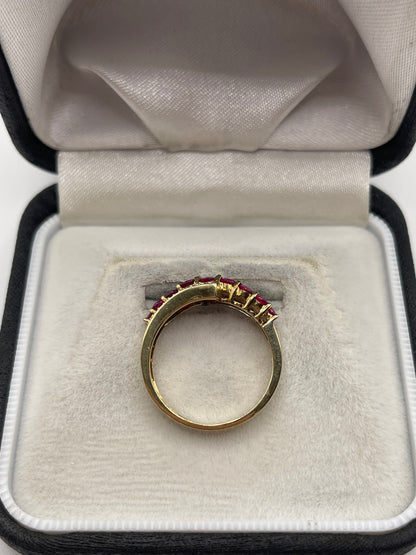 9ct gold ruby and diamond ring