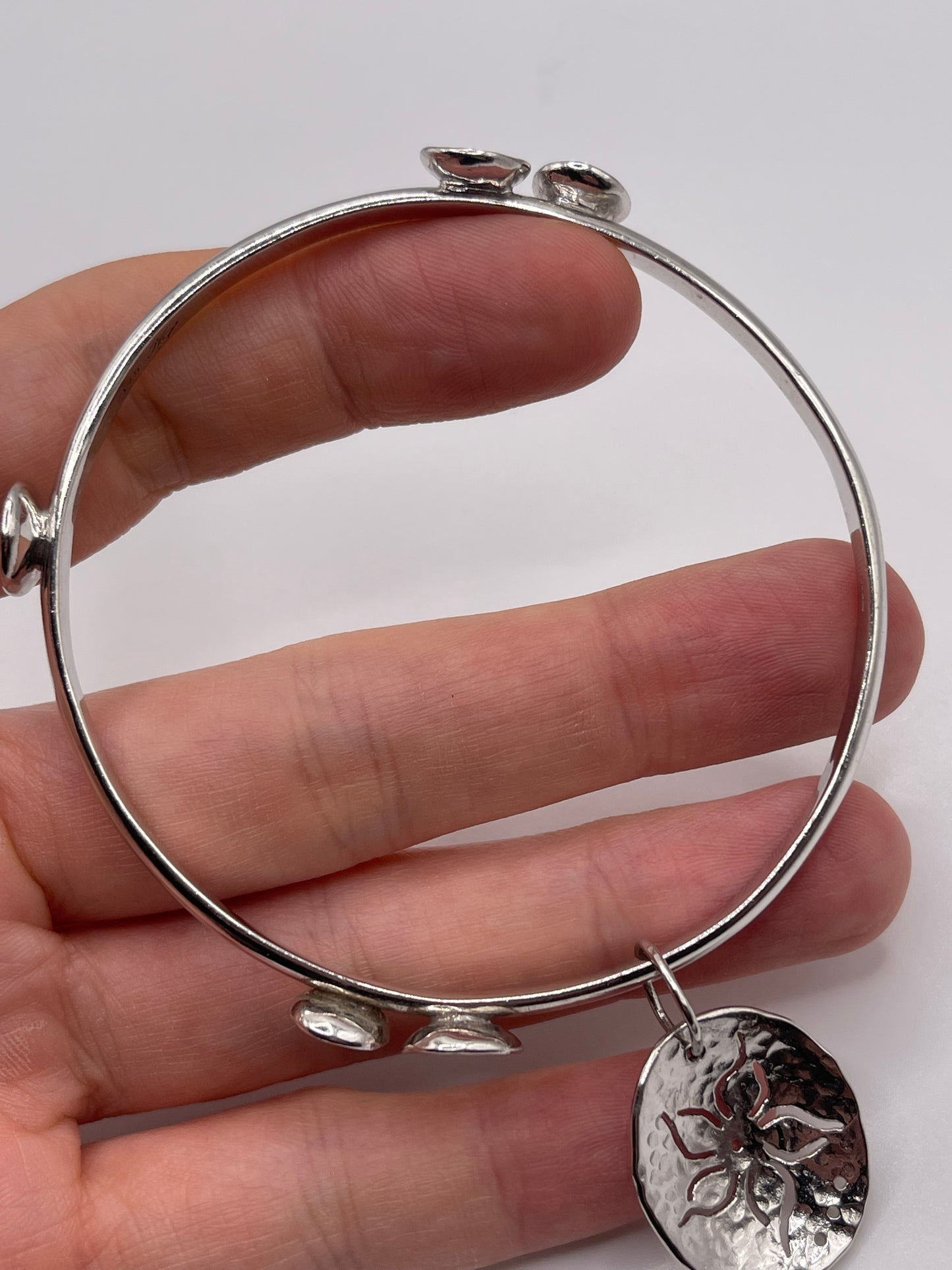 Silver hammered bangle