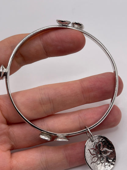 Silver hammered bangle