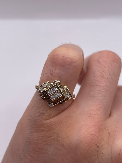 9ct gold diamond cluster ring