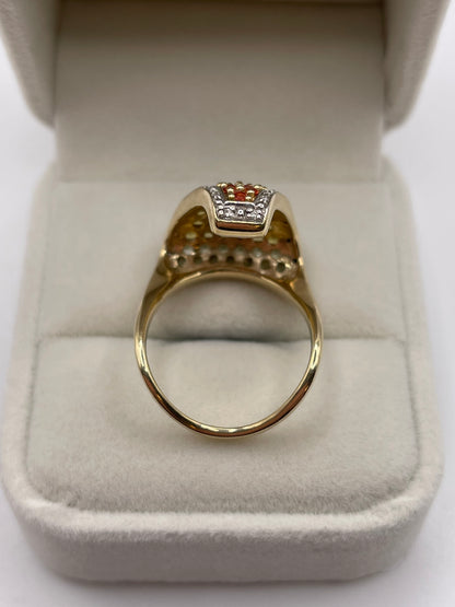 9ct gold sapphire and diamond ring