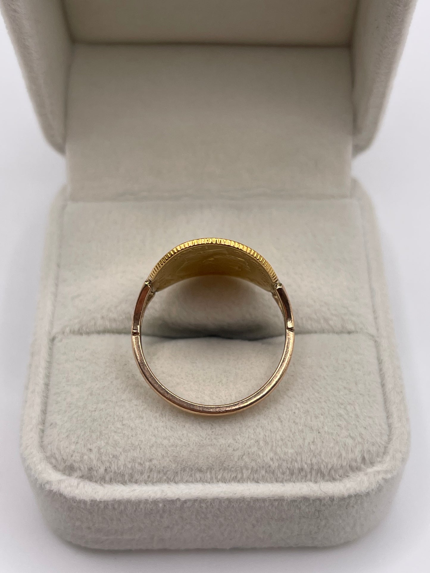 22ct gold half sovereign ring - 9ct band