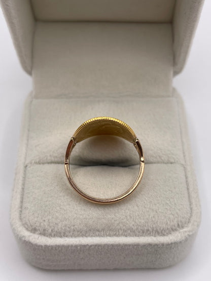 22ct gold half sovereign ring - 9ct band