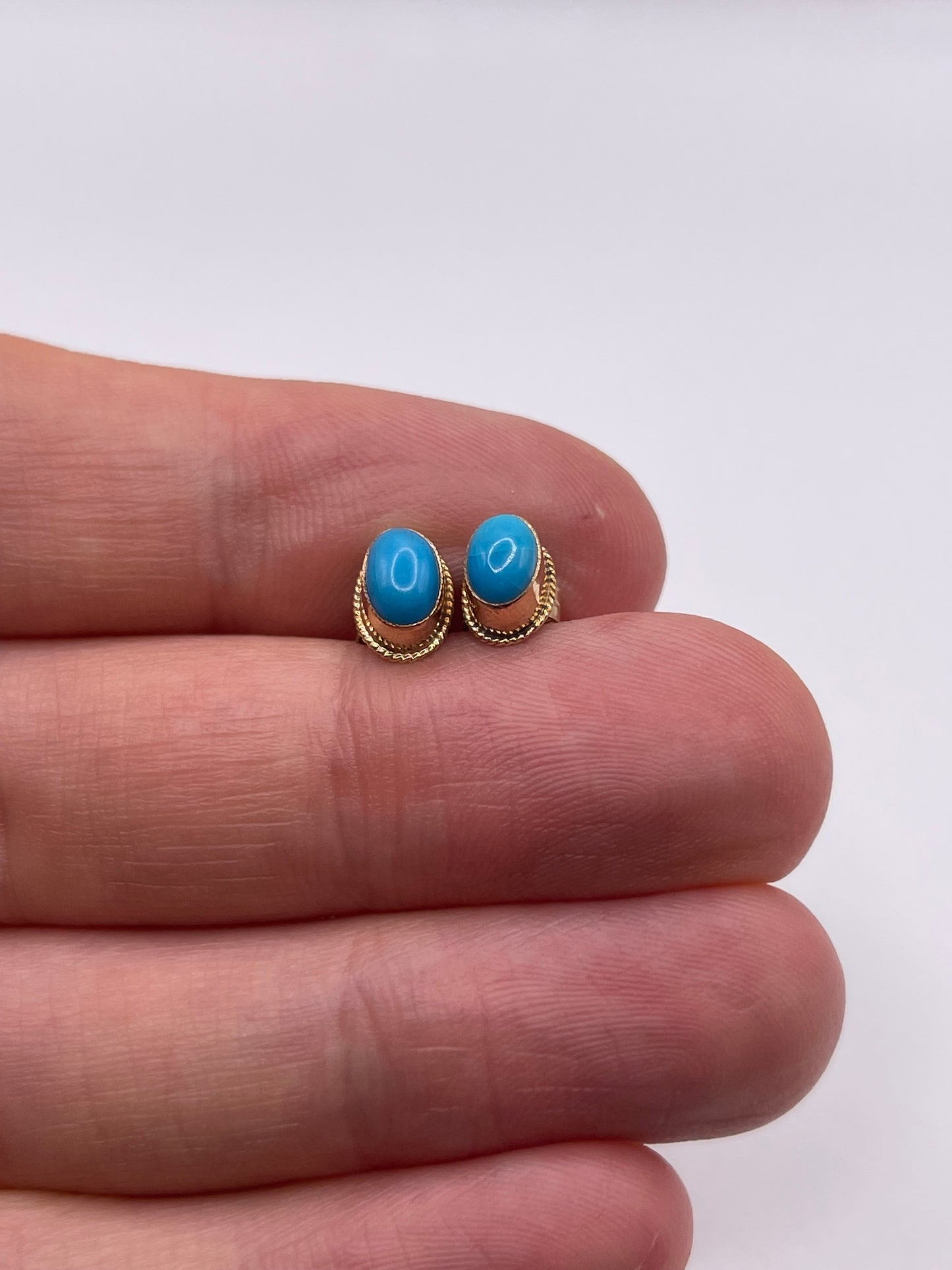 9ct gold turquoise earrings