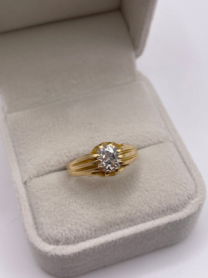 18ct gold 1ct old cut diamond gypsy ring