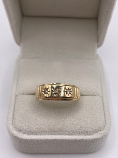 9ct gold diamond gypsy ring