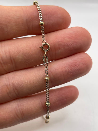 9ct two tone gold bracelet / anklet