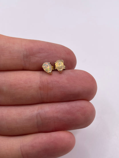 9ct gold opal earrings