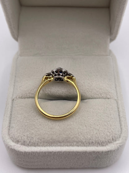 18ct gold platinum sapphire and diamond ring